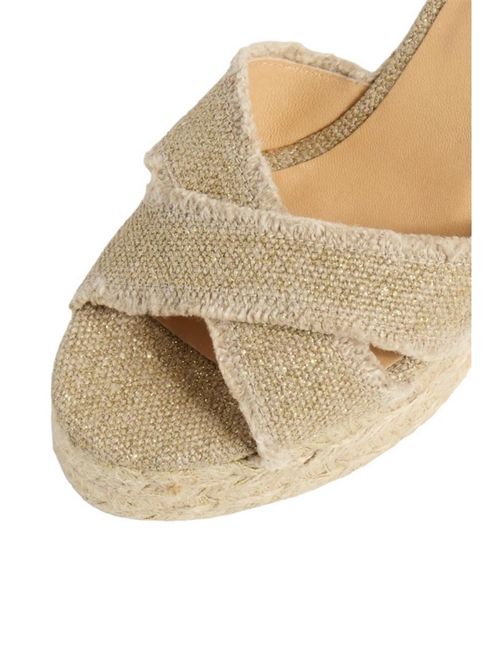 Bromelia women's espadrilles in gold metallic linen Castaner | BROMELIA8EDORO CLARO